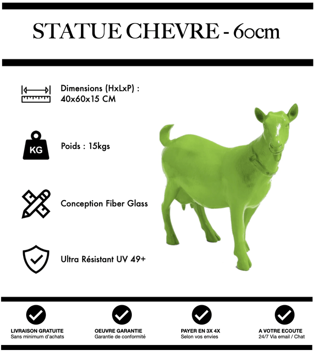 Sculpture Chèvre Resine 60cm Statue - VERT - MUZZANO