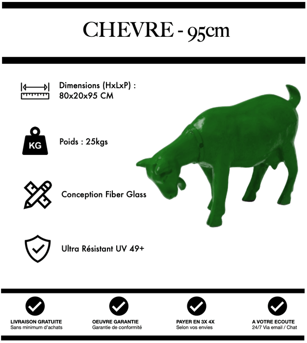 Sculpture Chèvre Resine 95cm Statue - VERT - MUZZANO