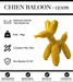 Sculpture Chien Baloon Resine 120cm Statue - Jaune - MUZZANO