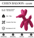 Sculpture Chien Baloon Resine 120cm Statue - Rose - MUZZANO