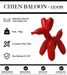 Sculpture Chien Baloon Resine 120cm Statue - Rouge - MUZZANO