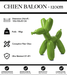 Sculpture Chien Baloon Resine 120cm Statue - Vert Clair - MUZZANO