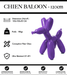 Sculpture Chien Baloon Resine 120cm Statue - Violet - MUZZANO