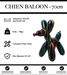 Sculpture Chien Baloon Resine 70cm Statue - Black Trash - MUZZANO