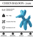 Sculpture Chien Baloon Resine 70cm Statue - Bleu Clair - MUZZANO