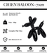 Sculpture Chien Baloon Resine 70cm Statue - Noir - MUZZANO