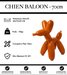 Sculpture Chien Baloon Resine 70cm Statue - Orange - MUZZANO