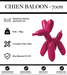 Sculpture Chien Baloon Resine 70cm Statue - Rose - MUZZANO