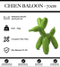 Sculpture Chien Baloon Resine 70cm Statue - Vert Clair - MUZZANO