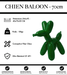 Sculpture Chien Baloon Resine 70cm Statue - Vert Foncé - MUZZANO