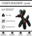Sculpture Chien Baloon Resine XXL 210cm Statue - Black Trash - MUZZANO