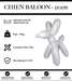 Sculpture Chien Baloon Resine XXL 210cm Statue - Blanc - MUZZANO