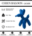 Sculpture Chien Baloon Resine XXL 210cm Statue - Bleu Foncé - MUZZANO
