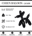 Sculpture Chien Baloon Resine XXL 210cm Statue - Noir - MUZZANO