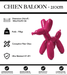 Sculpture Chien Baloon Resine XXL 210cm Statue - Rose - MUZZANO