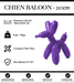 Sculpture Chien Baloon Resine XXL 210cm Statue - Violet - MUZZANO