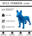 Sculpture Chien Bull Terrier Resine 110cm Statue - Bleu - MUZZANO