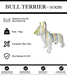 Sculpture Chien Bull Terrier Resine 110cm Statue - White Trash - MUZZANO