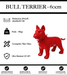 Sculpture Chien Bull Terrier Resine 60cm Statue - Rouge - MUZZANO