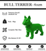 Sculpture Chien Bull Terrier Resine 60cm Statue - Vert - MUZZANO