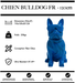 Sculpture Chien Bulldog FR Resine 120cm Statue - BLEU - MUZZANO