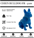 Sculpture Chien Bulldog FR Resine 30cm Statue - BLEU - MUZZANO