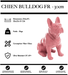 Sculpture Chien Bulldog FR Resine 30cm Statue - ROSE - MUZZANO