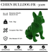 Sculpture Chien Bulldog FR Resine 30cm Statue - VERT - MUZZANO