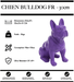 Sculpture Chien Bulldog FR Resine 30cm Statue - VIOLET - MUZZANO