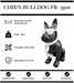 Sculpture Chien Bulldog FR Resine 35cm Statue - Black & White - MUZZANO