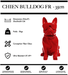 Sculpture Chien Bulldog FR Resine 35cm Statue - Rouge - MUZZANO