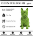 Sculpture Chien Bulldog FR Resine 35cm Statue - VERT - MUZZANO