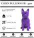 Sculpture Chien Bulldog FR Resine 35cm Statue - VIOLET - MUZZANO