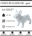 Sculpture Chien Bulldog FR Resine 45cm Statue - BLANC - MUZZANO