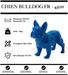 Sculpture Chien Bulldog FR Resine 45cm Statue - BLEU - MUZZANO