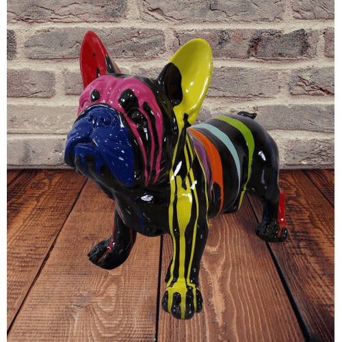 Sculpture Chien Bulldog FR Resine 60cm Statue - Black Trash - MUZZANO