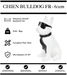 Sculpture Chien Bulldog FR Resine 60cm Statue - White & Black - MUZZANO