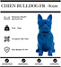 Sculpture Chien Bulldog FR Resine 80cm Statue - BLEU - MUZZANO