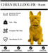 Sculpture Chien Bulldog FR Resine 80cm Statue - JAUNE - MUZZANO