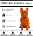 Sculpture Chien Bulldog FR Resine 80cm Statue - ORANGE - MUZZANO