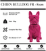 Sculpture Chien Bulldog FR Resine 80cm Statue - ROSE - MUZZANO
