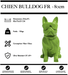 Sculpture Chien Bulldog FR Resine 80cm Statue - VERT - MUZZANO
