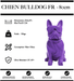 Sculpture Chien Bulldog FR Resine 80cm Statue - VIOLET - MUZZANO