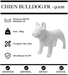 Sculpture Chien Bulldog FR Resine 90cm Statue - BLANC - MUZZANO