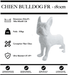 Sculpture Chien Bulldog FR Resine XXXL 180cm Statue - BLANC - MUZZANO