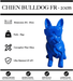 Sculpture Chien Bulldog Français Resine 20cm Statue - Bleu - MUZZANO