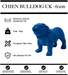 Sculpture Chien Bulldog UK Resine 60cm Statue - BLEU - MUZZANO