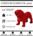 Sculpture Chien Bulldog UK Resine 90cm Statue - Rouge - MUZZANO