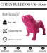 Sculpture Chien Bulldog UK Resine XXL 160cm Statue - Rose - MUZZANO
