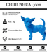 Sculpture Chien Chihuahua Resine 30cm Statue - Bleu - MUZZANO